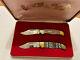 2 Very Rare Limited Taylor Cutlery Bobcat Elk Horn Pocket Knifes 1 Set Of 300