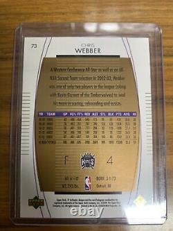 2003-04 UD SP Authentic LIMITED CHRIS WEBBER GOLD! HOF! #21/25! RARE