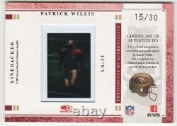 2007 Leaf Limited Slideshow Autograph Patrick Willis RC 15/30 Very Rare