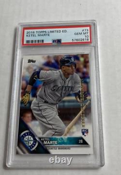 2016 Topps Limited Edition #73- KETEL MARTE Rookie RC. PSA 10. POP 4. Very Rare