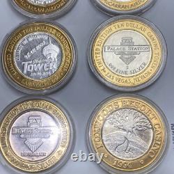 8 $10.999 Fine Silver Gamming Tokens Very Rare Limited Edition