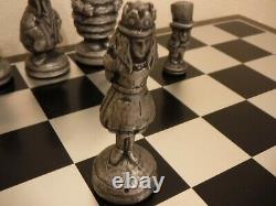 Alice In Wonderland Aluminum Chess Set From Alcoa Very Rare Limited Edition