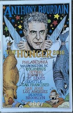 Anthony Bourdain Signed Autograph Very Rare The Hunger Limited Tour Poster Coa B