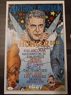 Anthony Bourdain Signed Autograph Very Rare The Hunger Limited Tour Poster Coa B