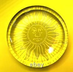 BACCARAT Limited Edition Sun Crystal Clear Paperweight Collectible Very RARE