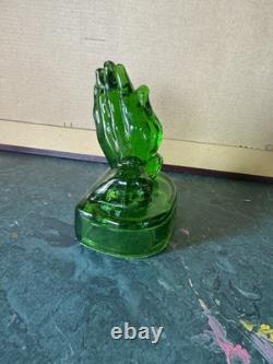 Boyd's Glass VERY RARE Limited Edition Vintage Uranium Glass Praying Hands