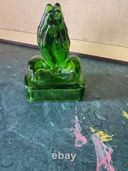 Boyd's Glass VERY RARE Limited Edition Vintage Uranium Glass Praying Hands