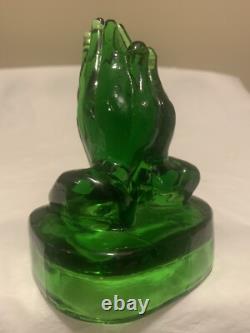Boyd's Glass VERY RARE Limited Edition Vintage Uranium Glass Praying Hands