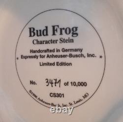 Budweiser BUD FROG Character Stein 1996 Limited Edition Anheuser/Busch Very Rare