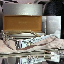 Bvlgari Eyeglasses Ivory White Swarovski Crystal Limited Edition 2078 VERY RARE