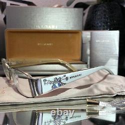 Bvlgari Eyeglasses Ivory White Swarovski Crystal Limited Edition 2078 VERY RARE
