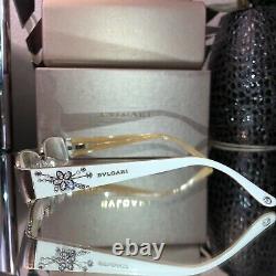 Bvlgari Eyeglasses Ivory White Swarovski Crystal Limited Edition 2078 VERY RARE