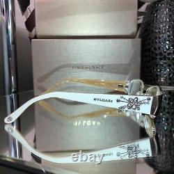 Bvlgari Eyeglasses Ivory White Swarovski Crystal Limited Edition 2078 VERY RARE