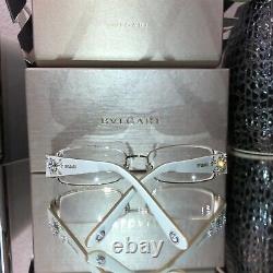 Bvlgari Eyeglasses Ivory White Swarovski Crystal Limited Edition 2078 VERY RARE