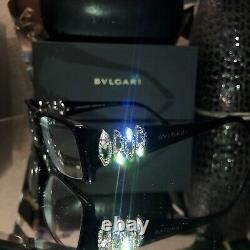 Bvlgari Eyeglasses Swarovski Crystal Limited Edition 4019-B Black VERY RARE 2075