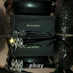 Bvlgari Eyeglasses Swarovski Crystal Limited Edition 4019-B Black VERY RARE 2075