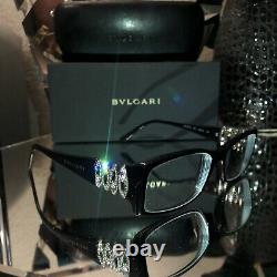 Bvlgari Eyeglasses Swarovski Crystal Limited Edition 4019-B Black VERY RARE 2075