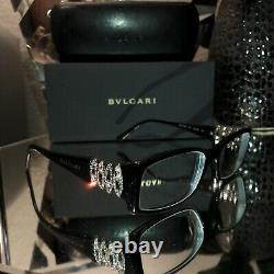 Bvlgari Eyeglasses Swarovski Crystal Limited Edition 4019-B Black VERY RARE 2075