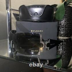 Bvlgari Sunglasses 651-B Black Swarovski Crystal Limited Edition VERY RARE