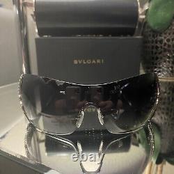 Bvlgari Sunglasses 651-B Black Swarovski Crystal Limited Edition VERY RARE