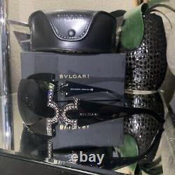 Bvlgari Sunglasses 651-B Black Swarovski Crystal Limited Edition VERY RARE