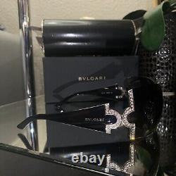 Bvlgari Sunglasses 651-B Black Swarovski Crystal Limited Edition VERY RARE