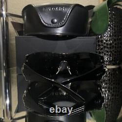 Bvlgari Sunglasses 651-B Black Swarovski Crystal Limited Edition VERY RARE