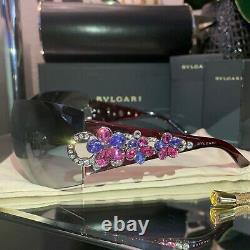 Bvlgari Sunglasses 652-B Swarovski Crystal Limited Edition VERY RARE Pink Purple