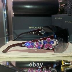 Bvlgari Sunglasses 652-B Swarovski Crystal Limited Edition VERY RARE Pink Purple