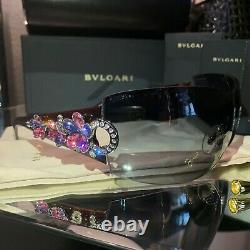 Bvlgari Sunglasses 652-B Swarovski Crystal Limited Edition VERY RARE Pink Purple