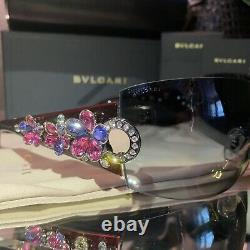 Bvlgari Sunglasses 652-B Swarovski Crystal Limited Edition VERY RARE Pink Purple