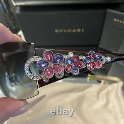 Bvlgari Sunglasses 652-B Swarovski Crystal Limited Edition VERY RARE Pink Purple