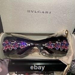 Bvlgari Sunglasses 652-B Swarovski Crystal Limited Edition VERY RARE Pink Purple