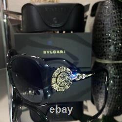 Bvlgari Sunglasses 8056-B Black Swarovski Crystal Limited Edition VERY RARE