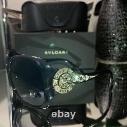 Bvlgari Sunglasses 8056-B Black Swarovski Crystal Limited Edition VERY RARE