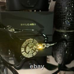 Bvlgari Sunglasses 8056-B Black Swarovski Crystal Limited Edition VERY RARE