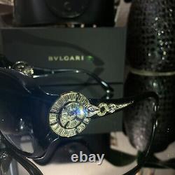 Bvlgari Sunglasses 8056-B Black Swarovski Crystal Limited Edition VERY RARE