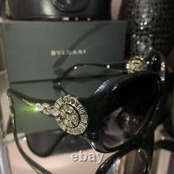 Bvlgari Sunglasses 8056-B Black Swarovski Crystal Limited Edition VERY RARE