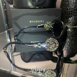 Bvlgari Sunglasses 8056-B Black Swarovski Crystal Limited Edition VERY RARE