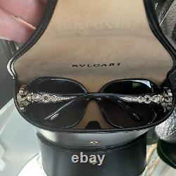 Bvlgari Sunglasses 8056-B Black Swarovski Crystal Limited Edition VERY RARE