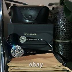Bvlgari Sunglasses Black Swarovski Crystal Limited Edition 8008-B VERY RARE
