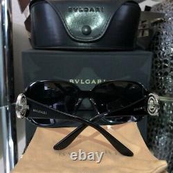 Bvlgari Sunglasses Black Swarovski Crystal Limited Edition 8008-B VERY RARE