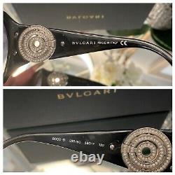 Bvlgari Sunglasses Black Swarovski Crystal Limited Edition 8008-B VERY RARE