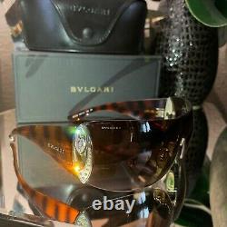 Bvlgari Sunglasses Swarovski Crystal Limited Edition 8026-B Brown VERY RARE