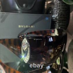 Bvlgari Sunglasses Swarovski Crystal Limited Edition 8026-B Brown VERY RARE