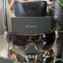 Bvlgari Sunglasses Swarovski Crystal Limited Edition 8026-B Brown VERY RARE