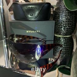 Bvlgari Sunglasses Swarovski Crystal Limited Edition 8026-B Brown VERY RARE