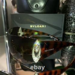 Bvlgari Sunglasses Swarovski Crystal Limited Edition 8026-B Brown VERY RARE