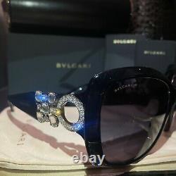 Bvlgari Sunglasses Swarovski Crystal Limited Edition 8103-B Black VERY RARE