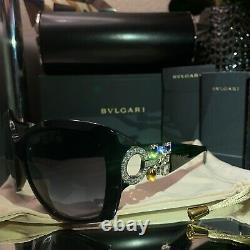 Bvlgari Sunglasses Swarovski Crystal Limited Edition 8103-B Black VERY RARE